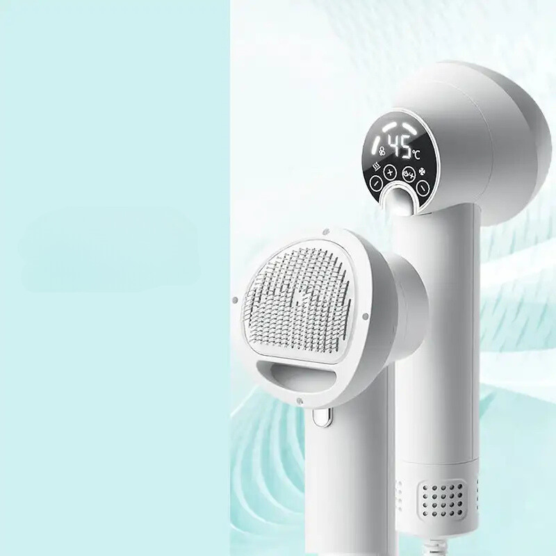 PurrfectDry – Stille 2-i-1-hårtørker og børste til kjæledyr