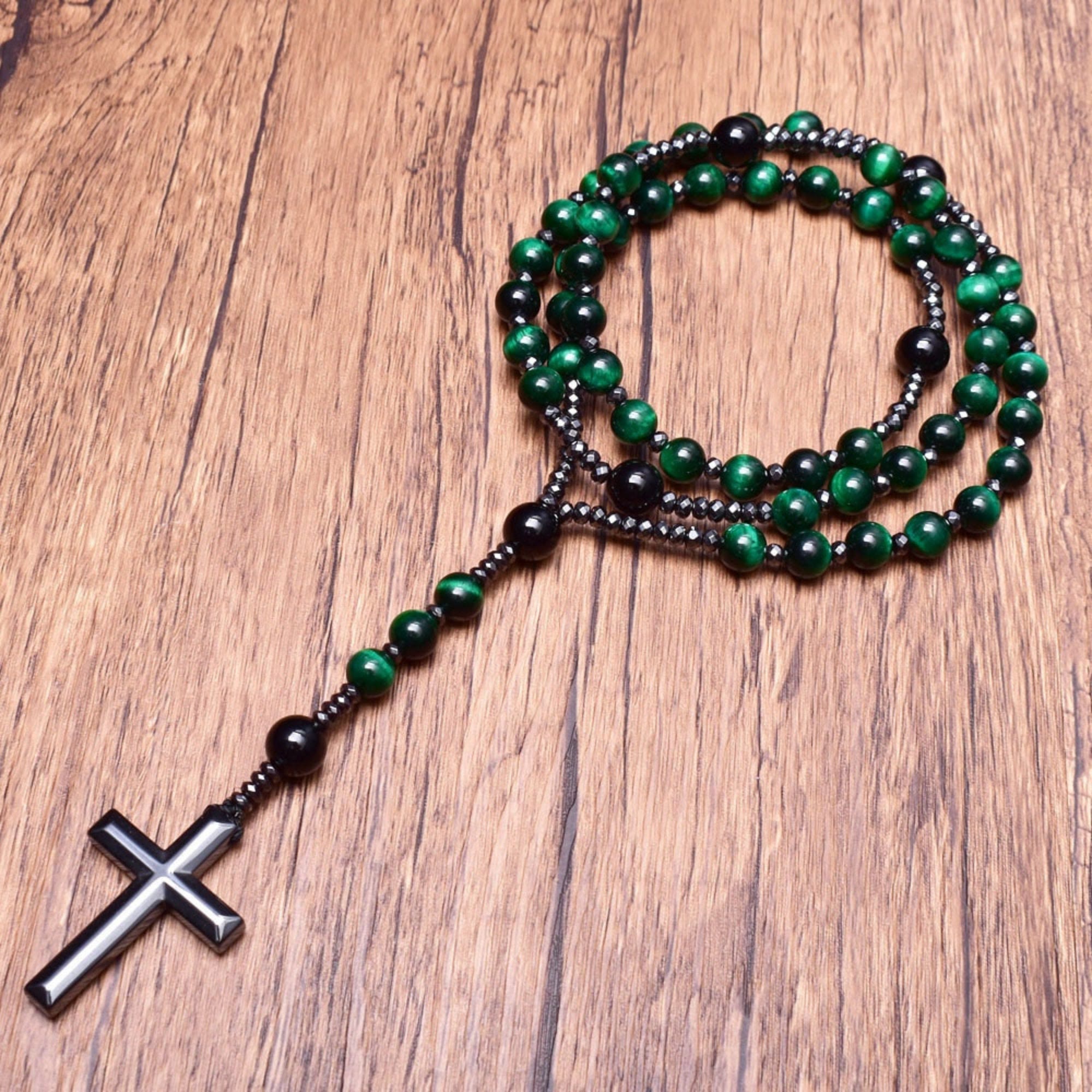 Orion – Rosenkranskjede for menn med tigerøye- og lapis lazuli-steiner Spirituell og justerbar