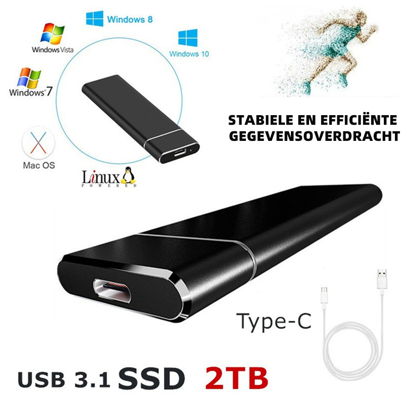 SpeedVault – Ekstern SSD med 520 MB/s og USB-C-tilkobling 1TB eller 2TB lagring