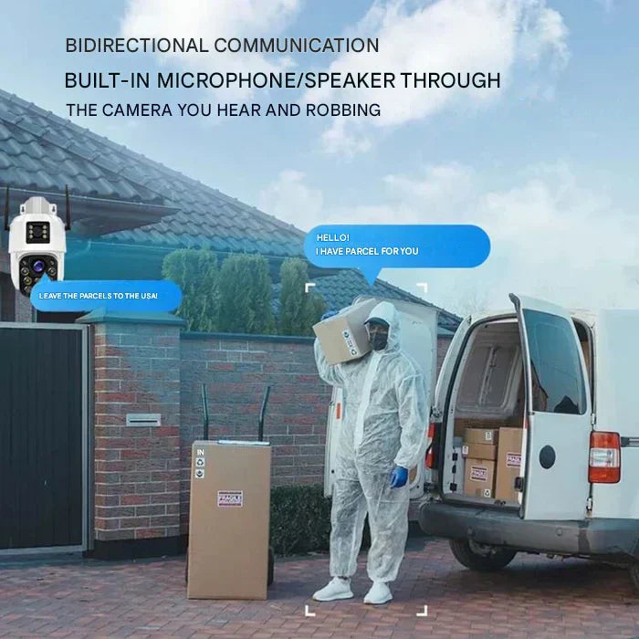 DualGuard – Trådløst 4K Overvåkningskamera med Solcellepanel og 10x zoom for Utendørs bruk