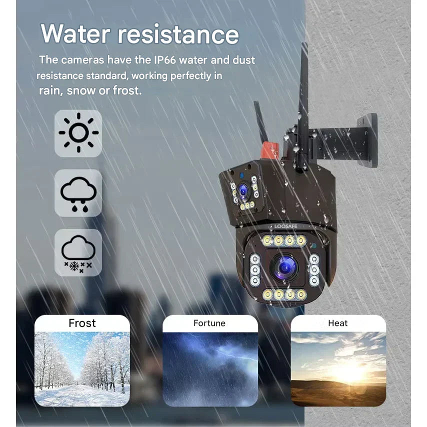 DualGuard – Trådløst 4K Overvåkningskamera med Solcellepanel og 10x zoom for Utendørs bruk