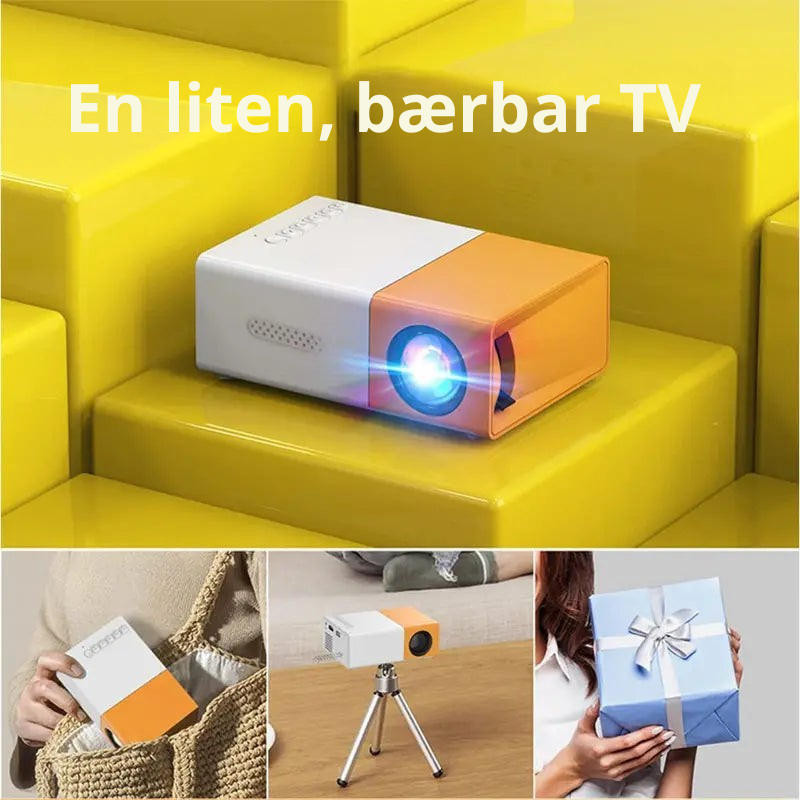 BrightBeam LED Miniprojektor – Bærbar og komplett med høyttaler