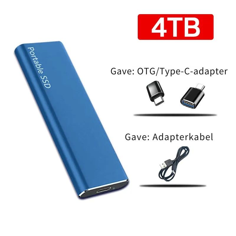 Demiere – Bærbar USB 3.1 Type-C ekstern harddisk Slank og høy kapasitet