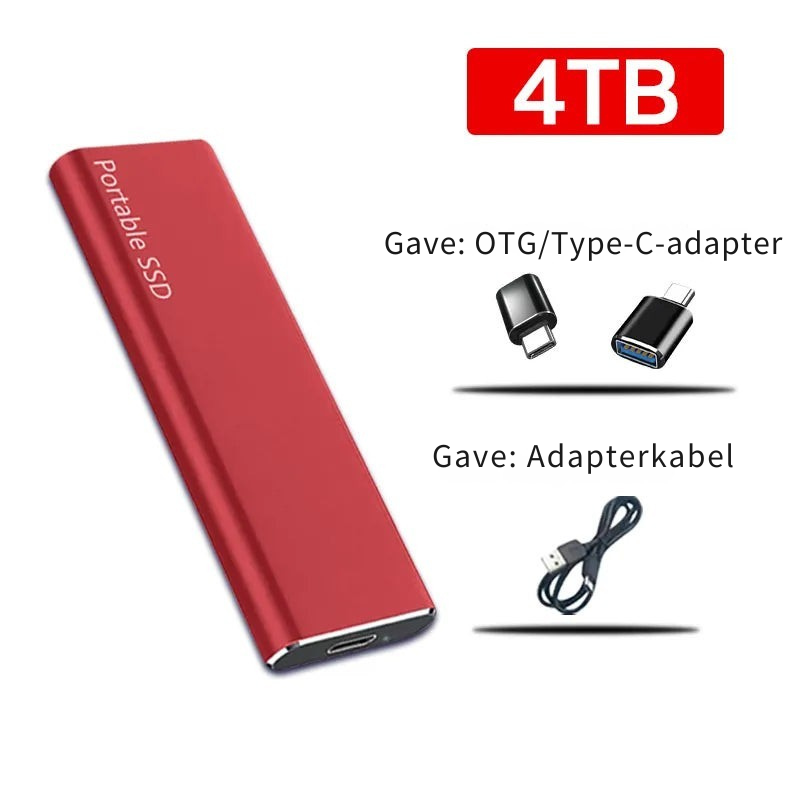 Demiere – Bærbar USB 3.1 Type-C ekstern harddisk Slank og høy kapasitet