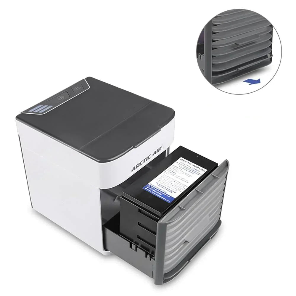 3-i-1 bærbar luftkjøler – Vifte, luftfukter og luftrenser i ett