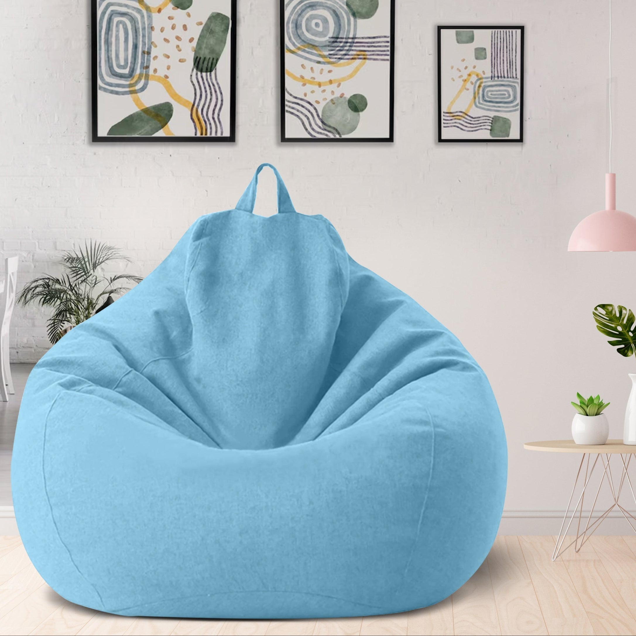 Linumo saccosekk i lin med fyll – komfortabel og vaskbar