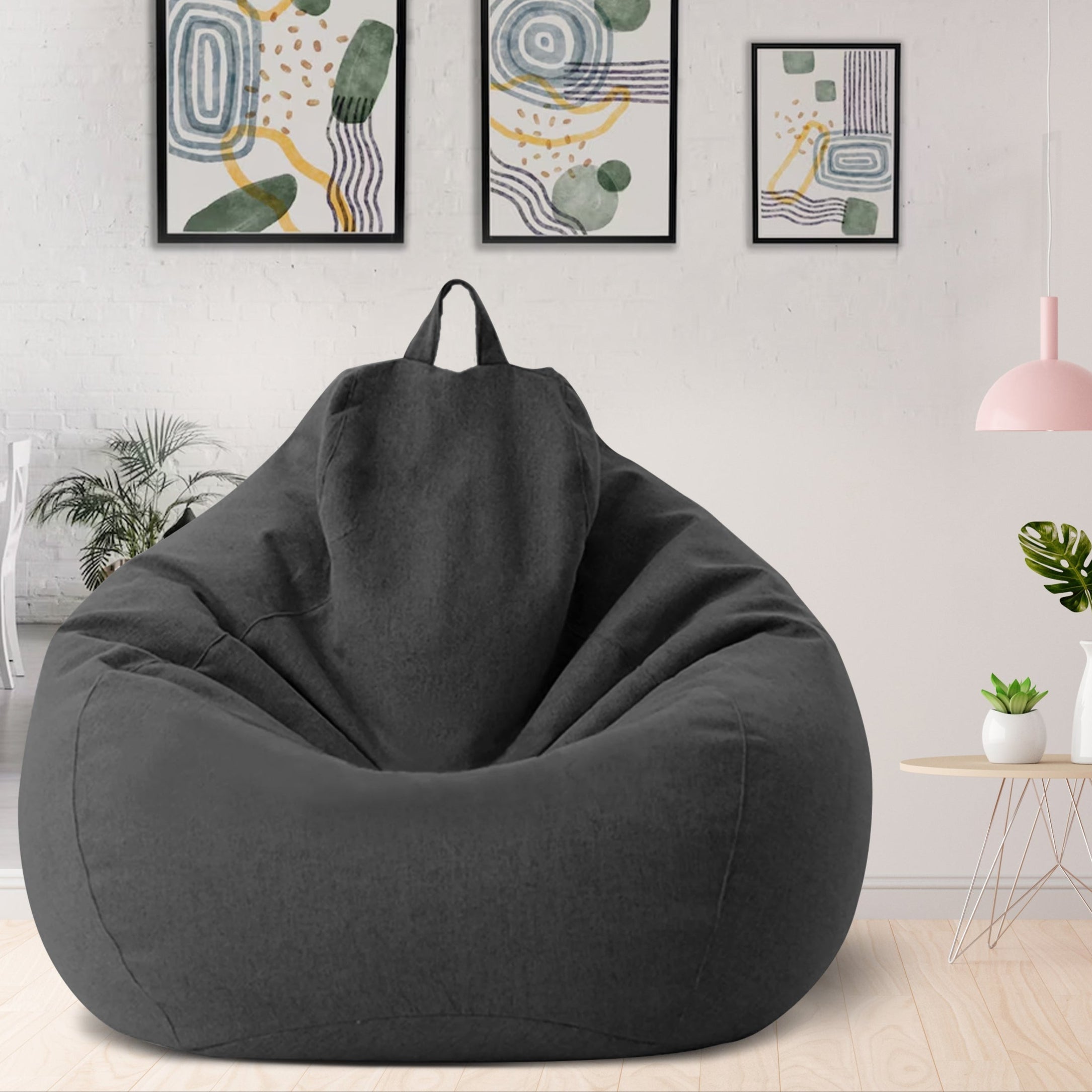 Linumo saccosekk i lin med fyll – komfortabel og vaskbar