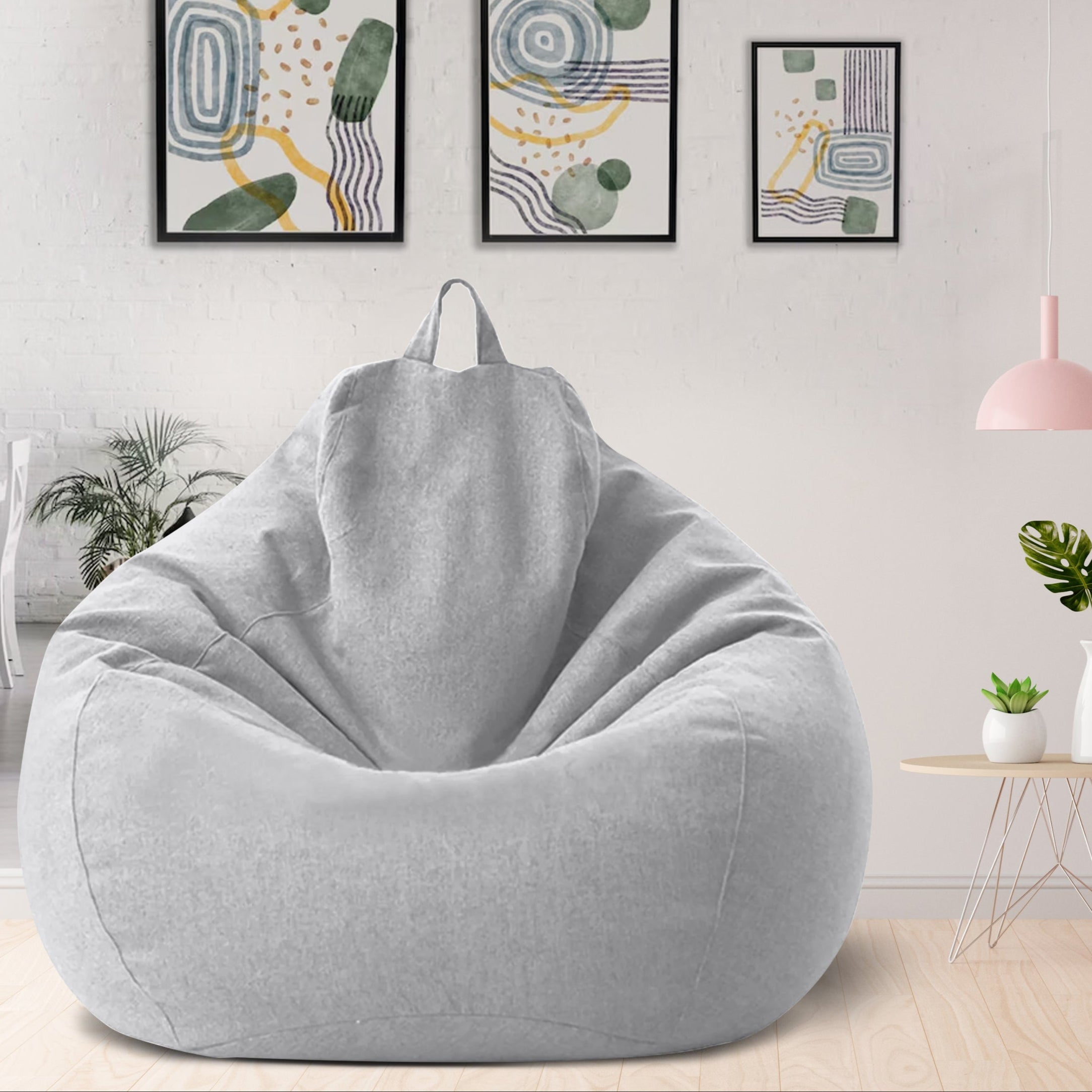 Linumo saccosekk i lin med fyll – komfortabel og vaskbar