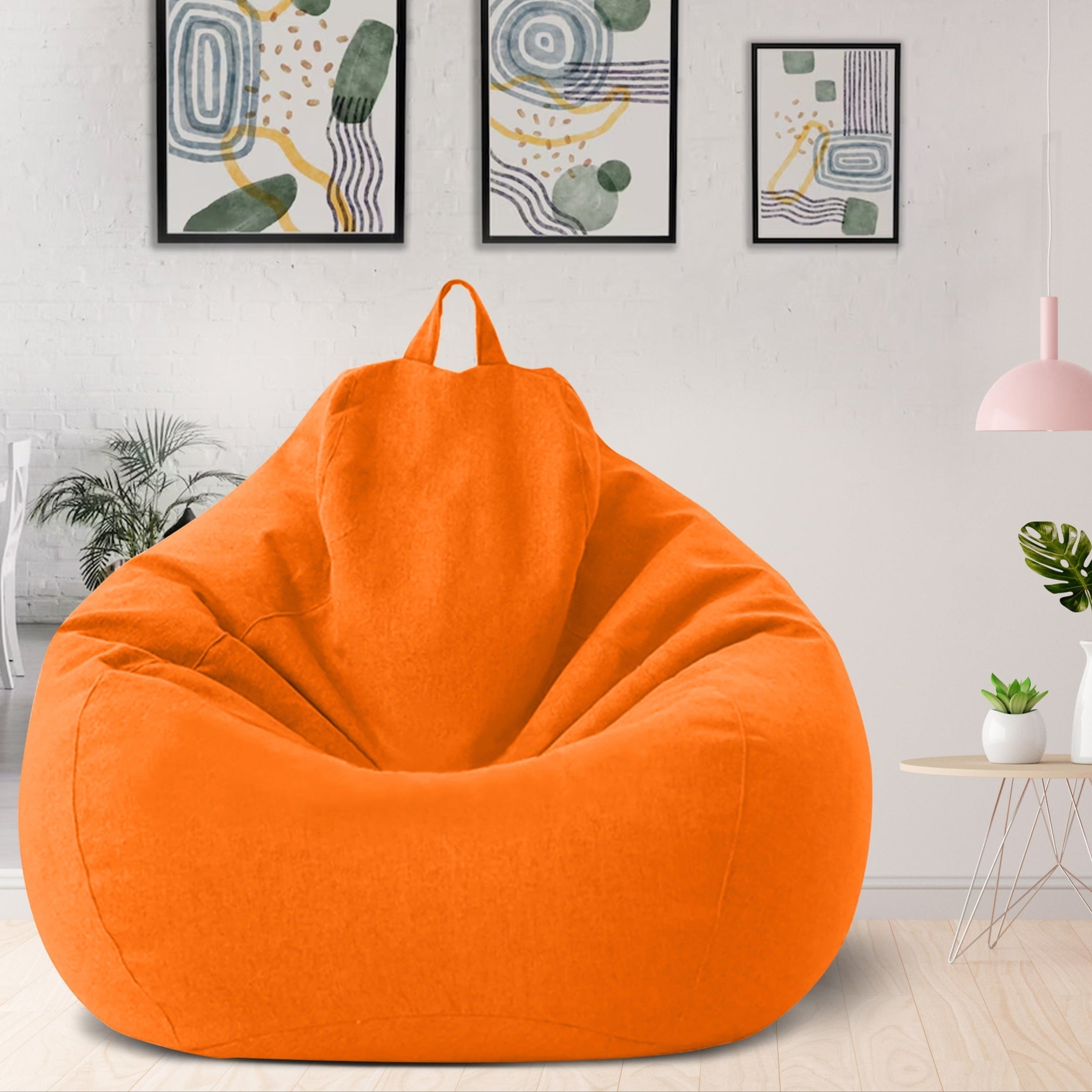 Linumo saccosekk i lin med fyll – komfortabel og vaskbar