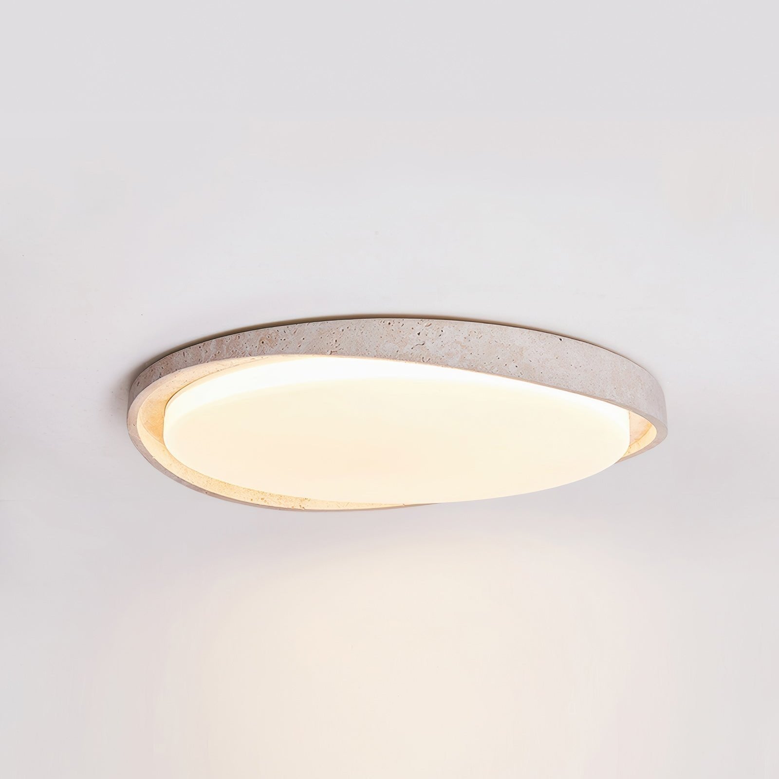 Lunaro – Taklampe kremfarget travertin LED – soverom og stue