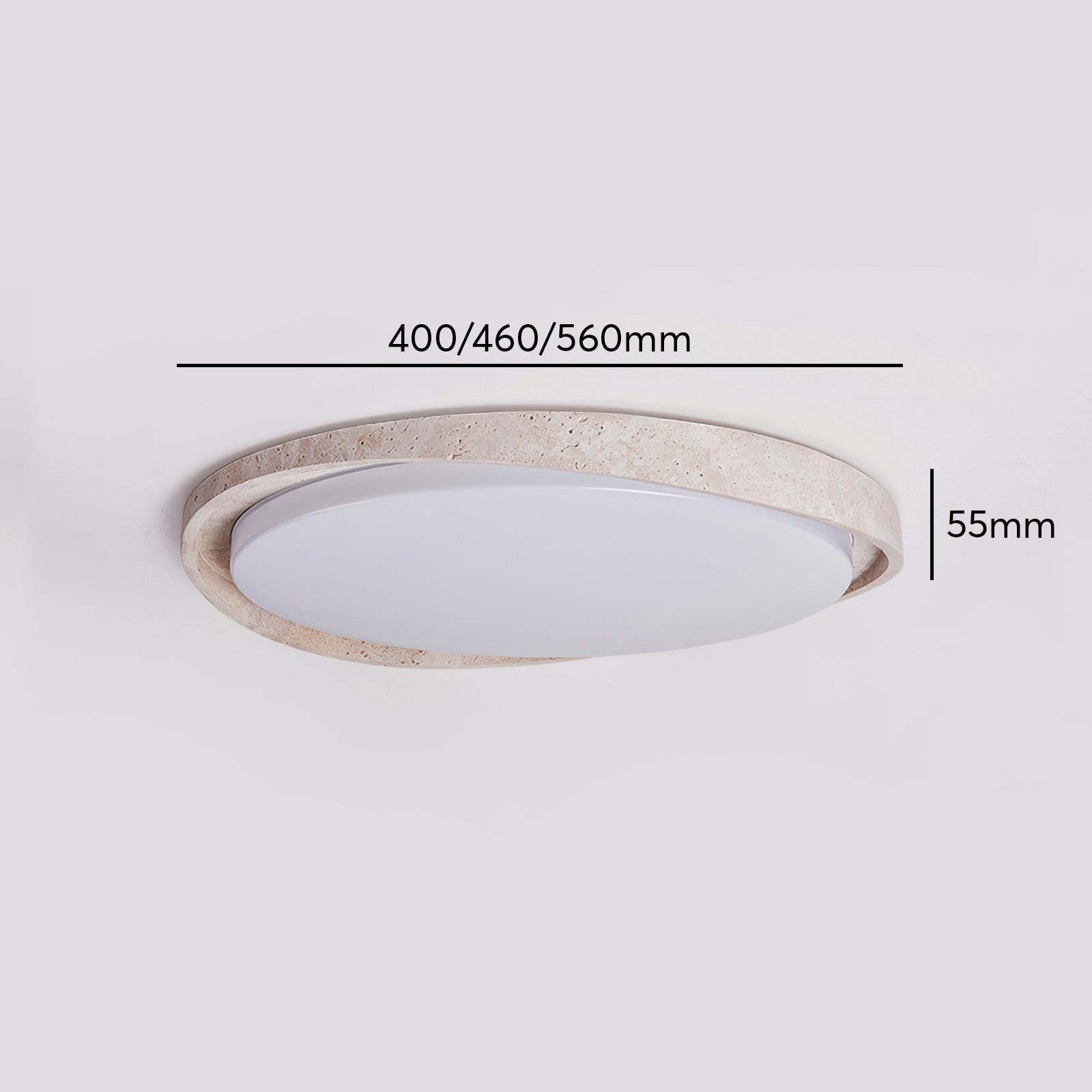 Lunaro – Taklampe kremfarget travertin LED – soverom og stue