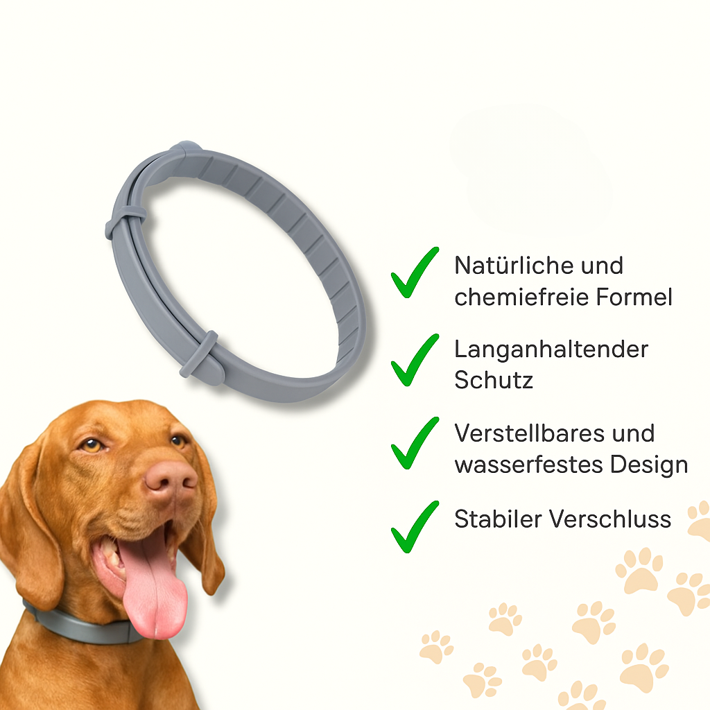 NatureGuard Flåtthalsbånd – Plantebasert beskyttelse for Hunder og Katter