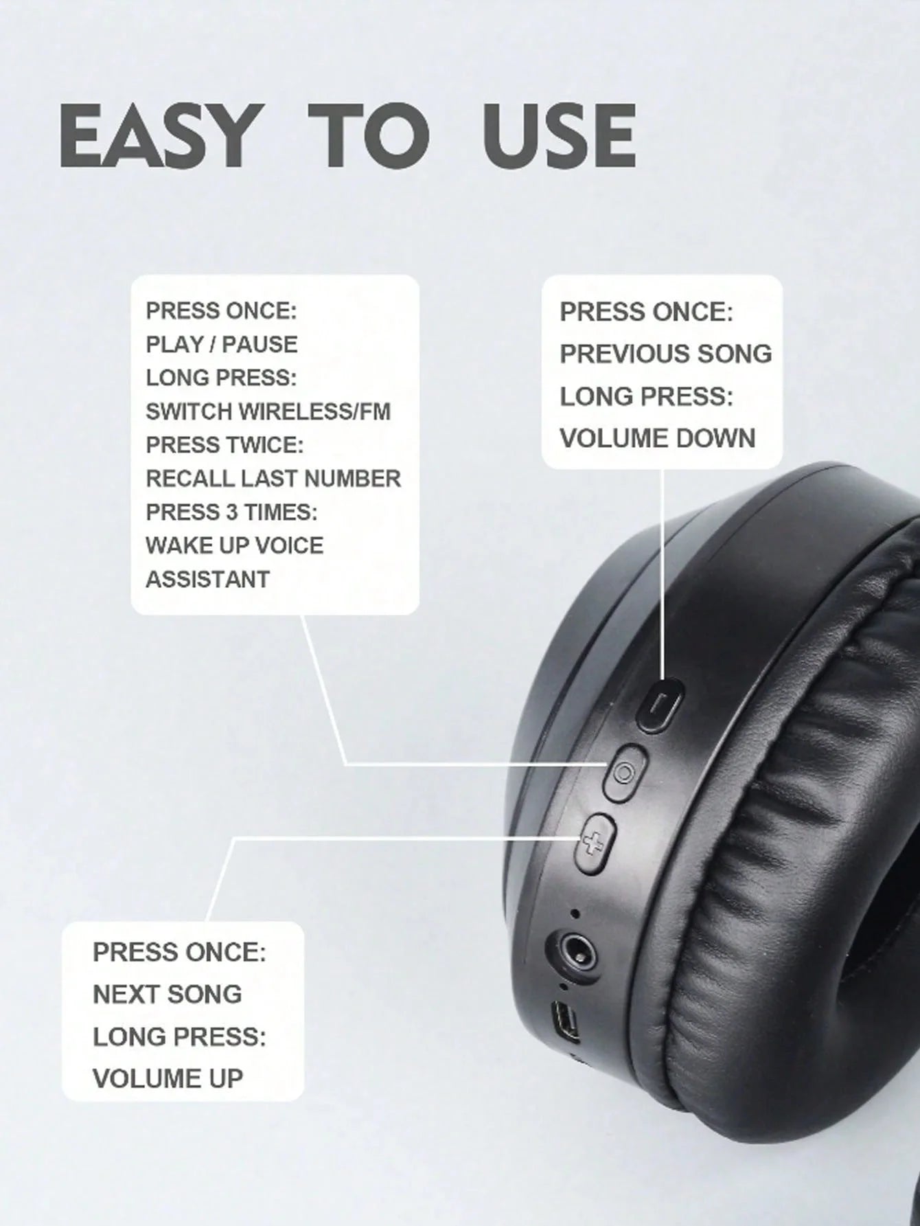 SoundReach – Trådløst Hodesett med Lang Rekkevidde og Krystallklar Lyd