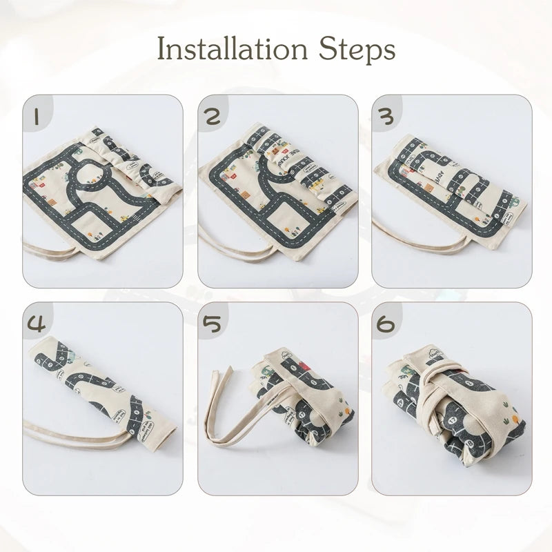 MiniRoute – Montessori Kjørematte i Lerret med Læring og Lek i Fokus