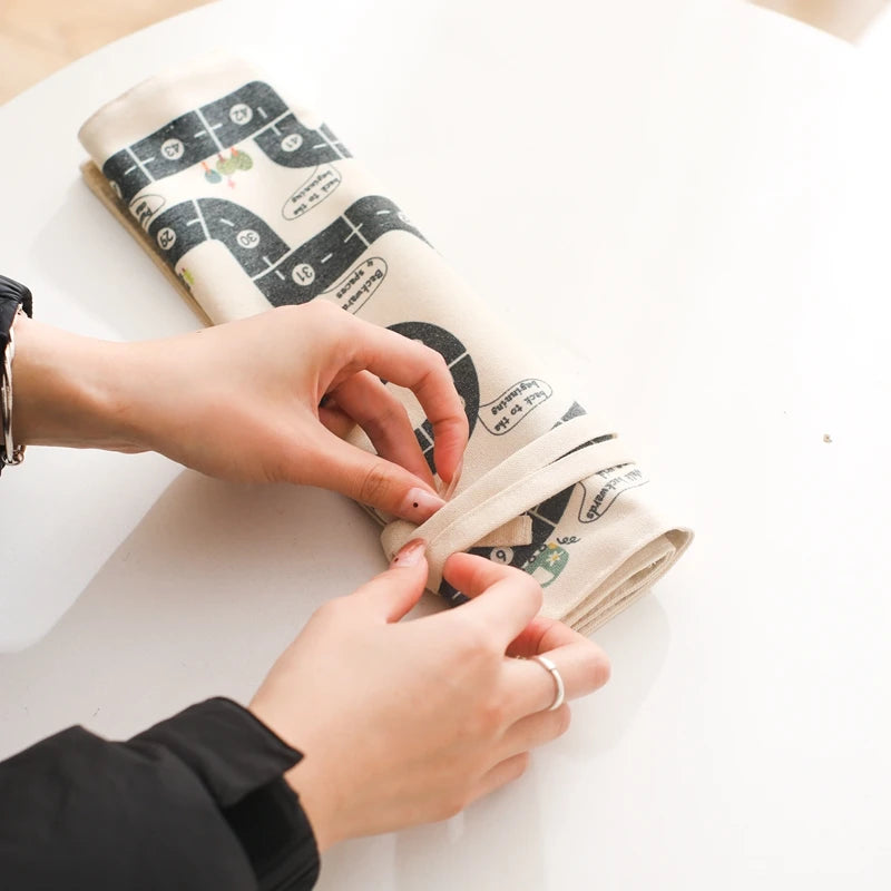 MiniRoute – Montessori Kjørematte i Lerret med Læring og Lek i Fokus