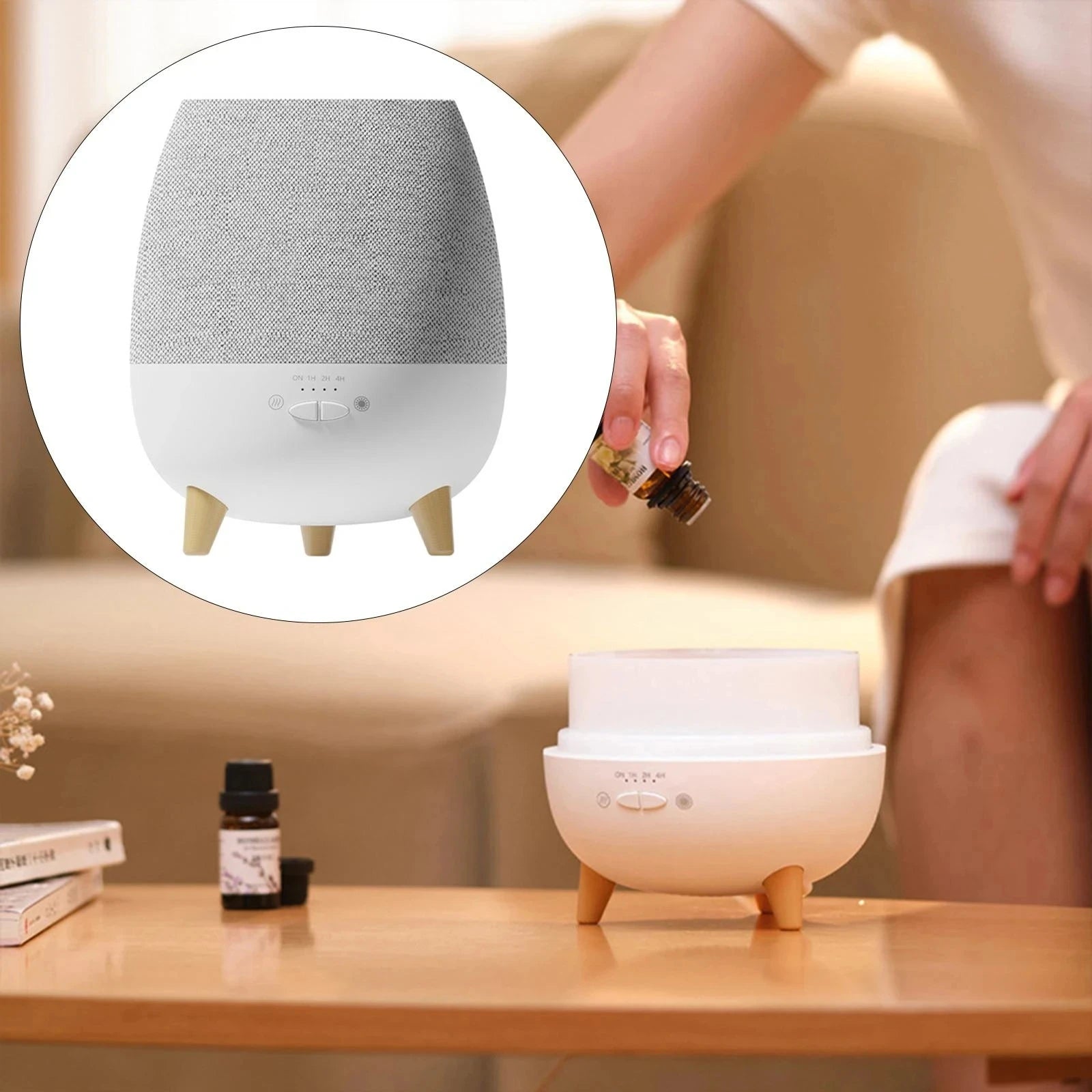 MistHaven – 300ML Luftfukter og Aromadiffuser med Beroligende Duft og Stilrent Design