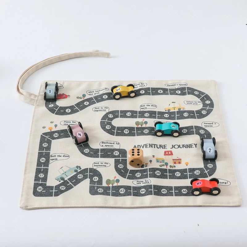 MiniRoute – Montessori Kjørematte i Lerret med Læring og Lek i Fokus