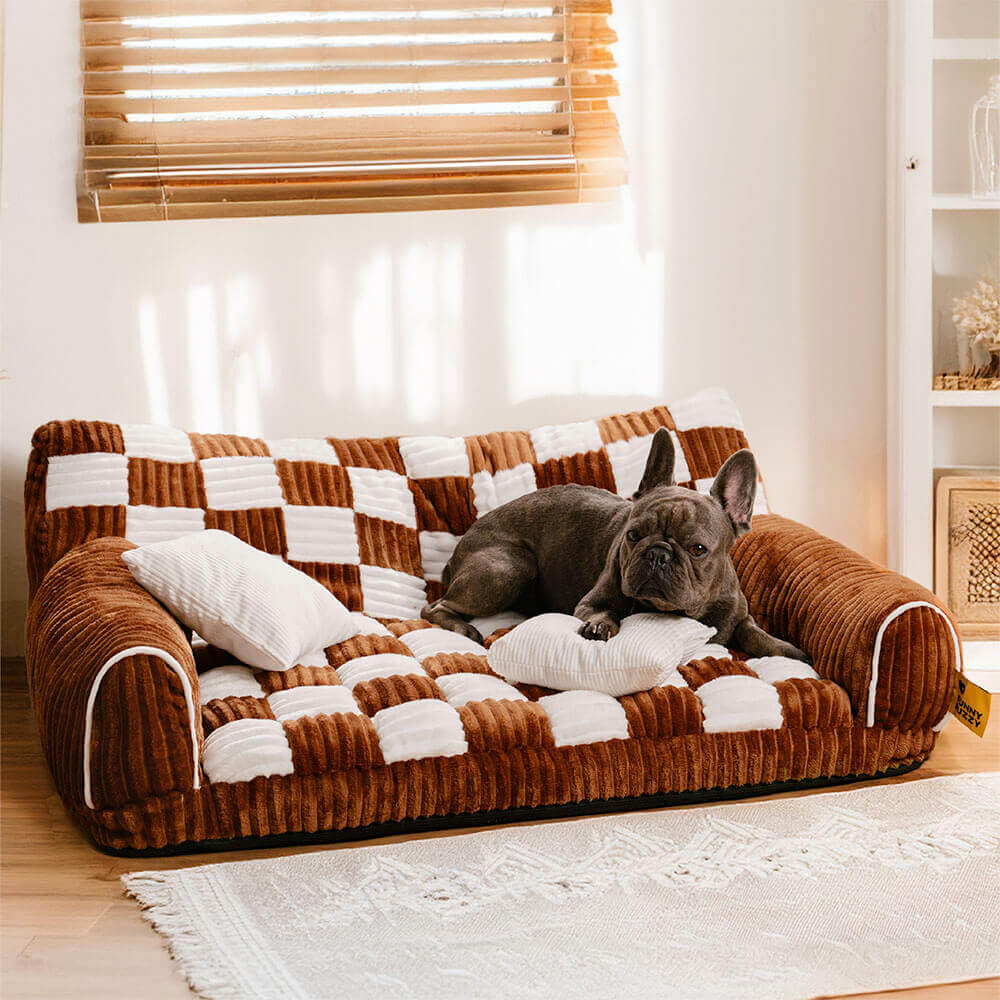King's Chillout Sofa – Luksuriøs ortopedisk hundesofa med ryggstøtte