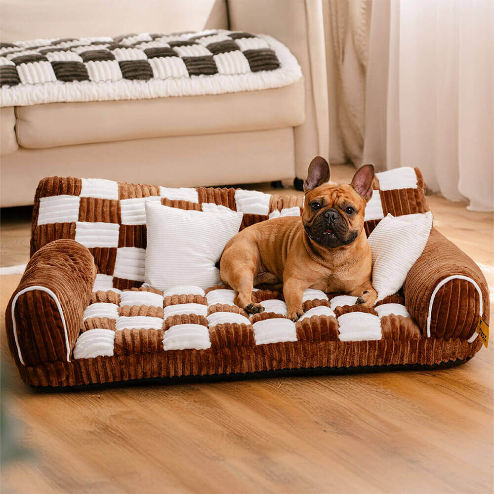 King's Chillout Sofa – Luksuriøs ortopedisk hundesofa med ryggstøtte