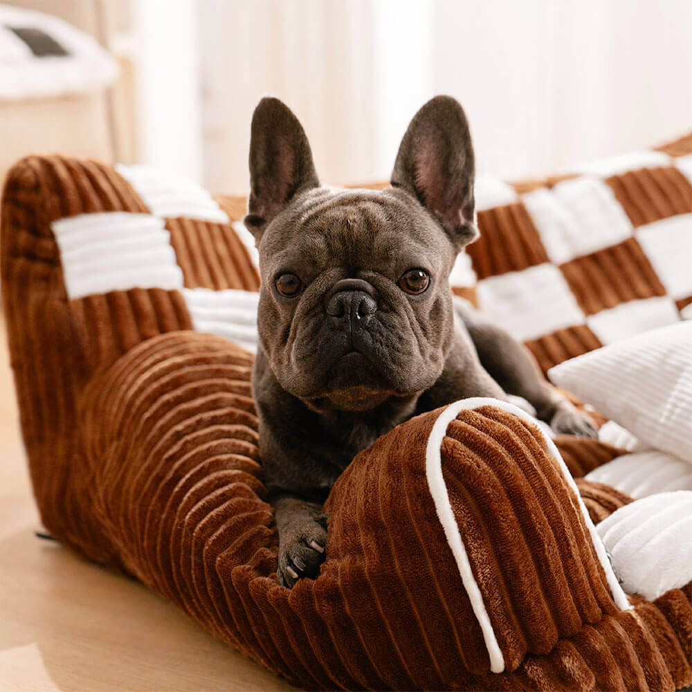 King's Chillout Sofa – Luksuriøs ortopedisk hundesofa med ryggstøtte