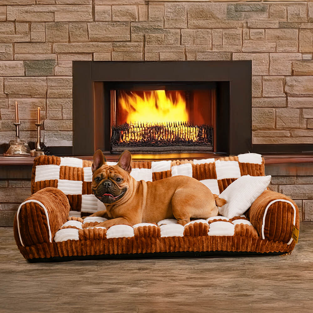 King's Chillout Sofa – Luksuriøs ortopedisk hundesofa med ryggstøtte