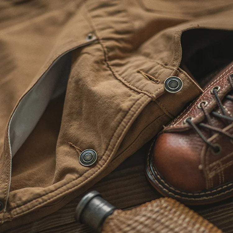 Ruggon – Unisex canvas-salongbukse i bomull med justerbare seler for arbeid og hverdagsbruk