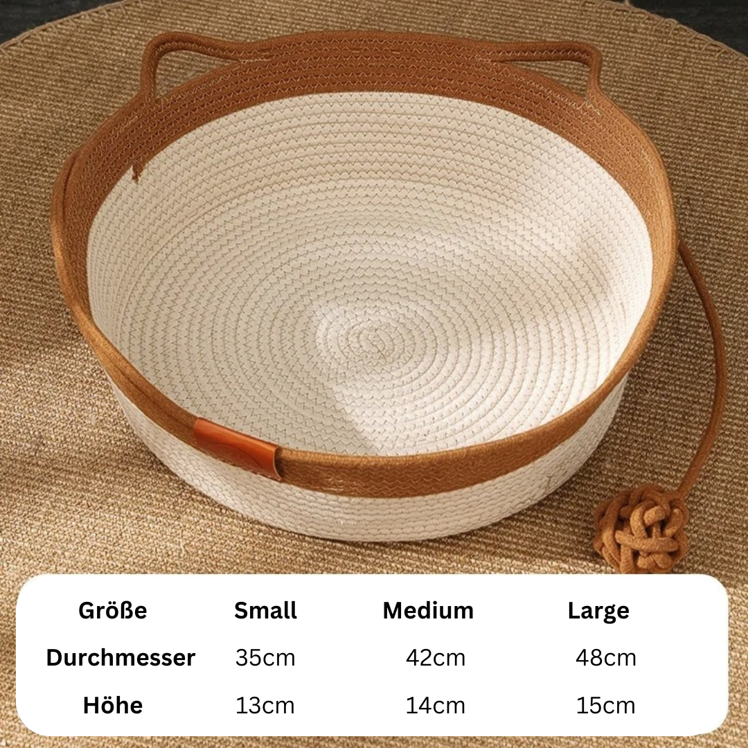 CozyNest Håndvevd bomullseng til katter – stil og komfort i ett