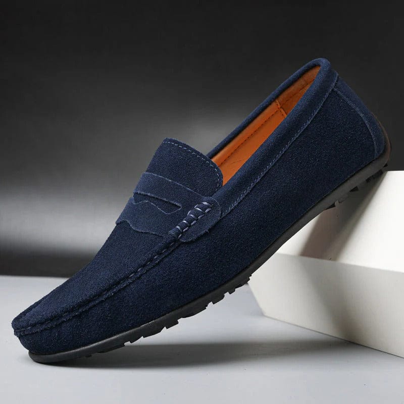 Verona – Herreloafers i Ekte Semsket Skinn med Slip-on design og Dempende såle for jobb og fritid