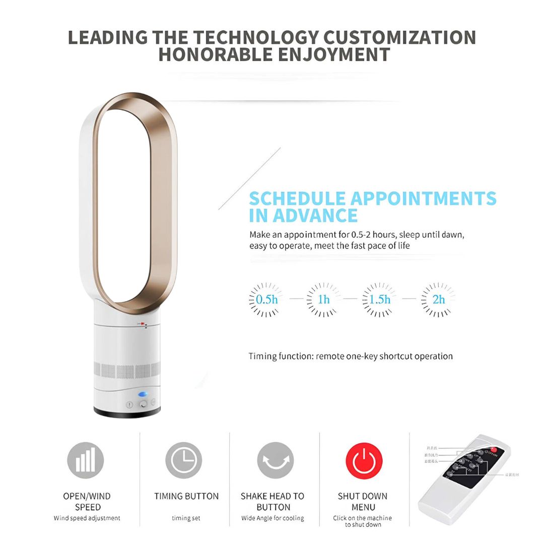 16-Zoll Bladeless Ventilator – Leise, mit Fernbedienung & Oszillation