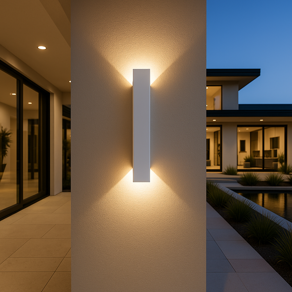 Lumora – Vegglampe LED vanntett i svart/hvitt aluminium – utendørs