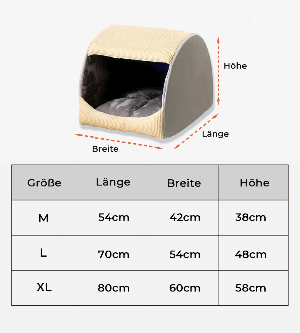 CozyCave – Teltformet hundeseng i myk flanell