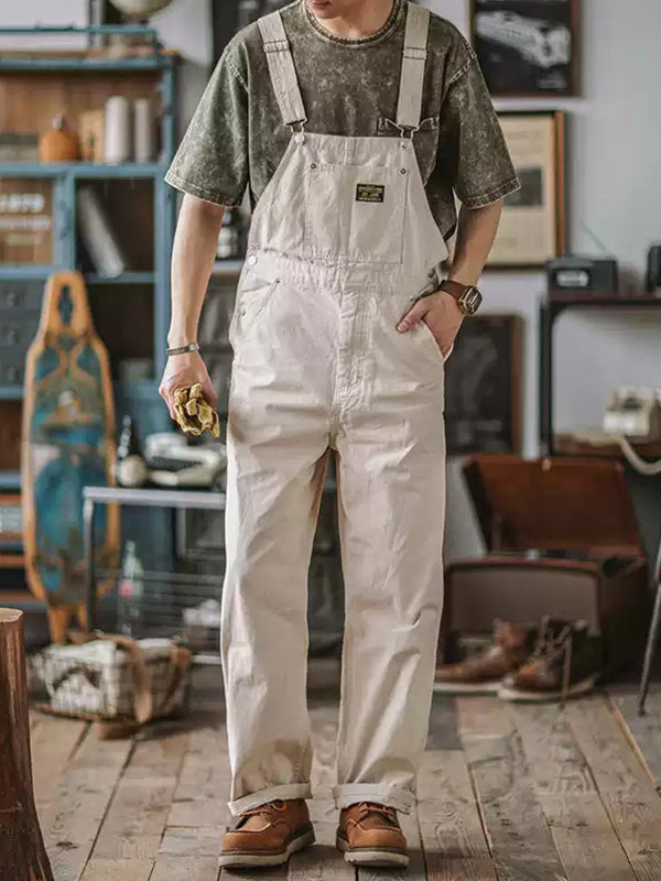 Ruggon – Unisex canvas-salongbukse i bomull med justerbare seler for arbeid og hverdagsbruk