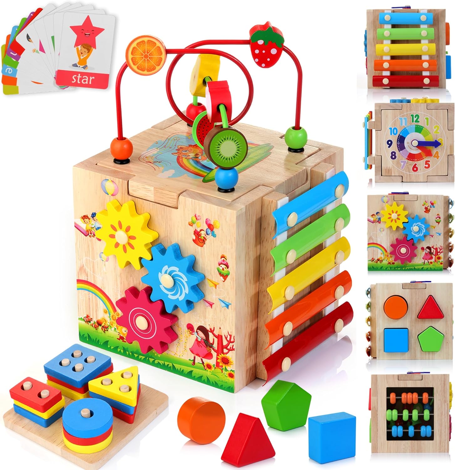 Minivivo 8-i-1 Montessori kube – lærende lek for barn fra 18 mnd