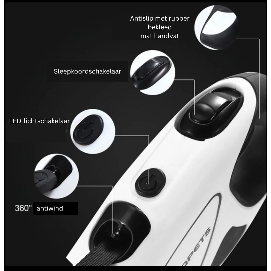 SafePaw – Inklappbar hundeleine med LED-lamper