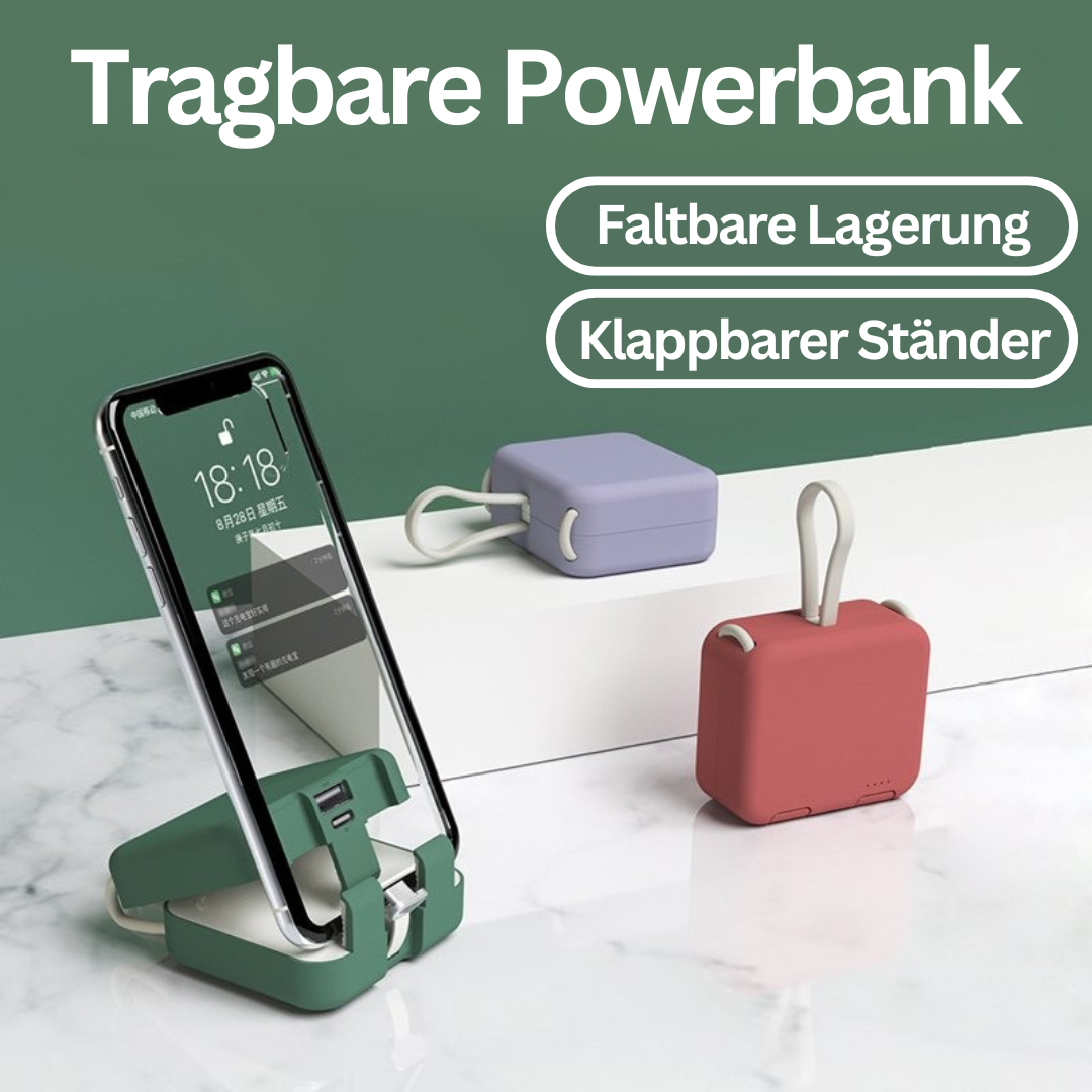 Sammenleggbar Powerbank med høy kapasitet og hurtiglading – FoldCharge bærbar lader for reise og mobil