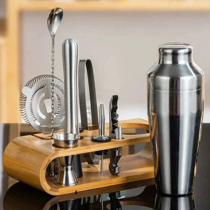 MixologyMaster – Cocktailsett i rustfritt stål 10 deler – for hjemmebar