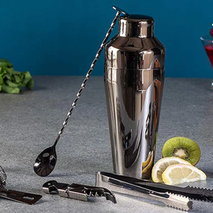 MixologyMaster – Cocktailsett i rustfritt stål 10 deler – for hjemmebar