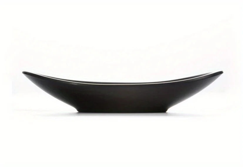 GleamNest – Oval Smykkeskål i Sort Keramikk med Stil og Struktur