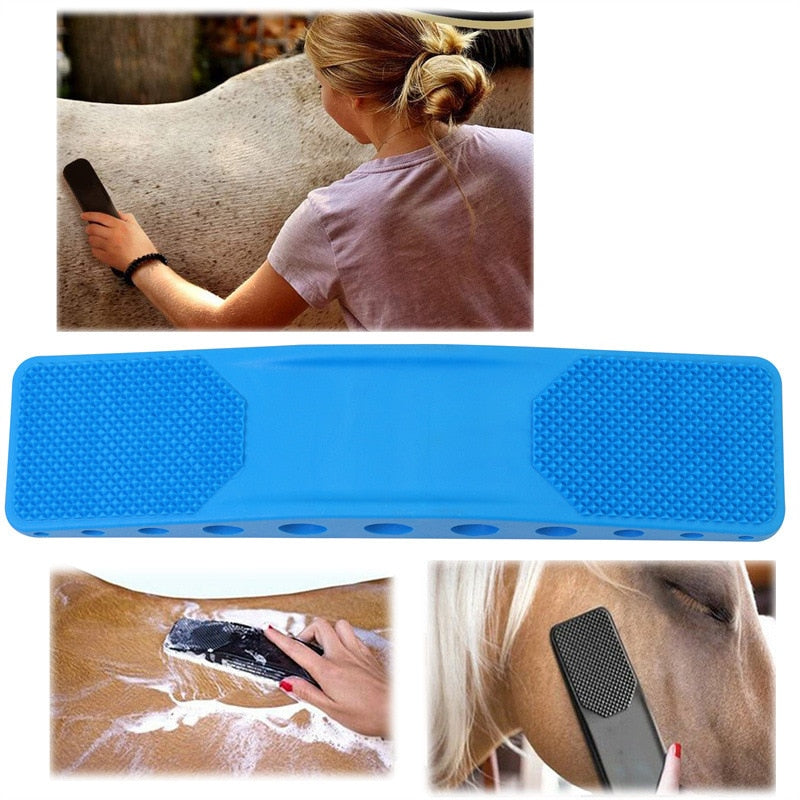EquiGlow – 6-i-1 multifunksjonell hestepleieborste