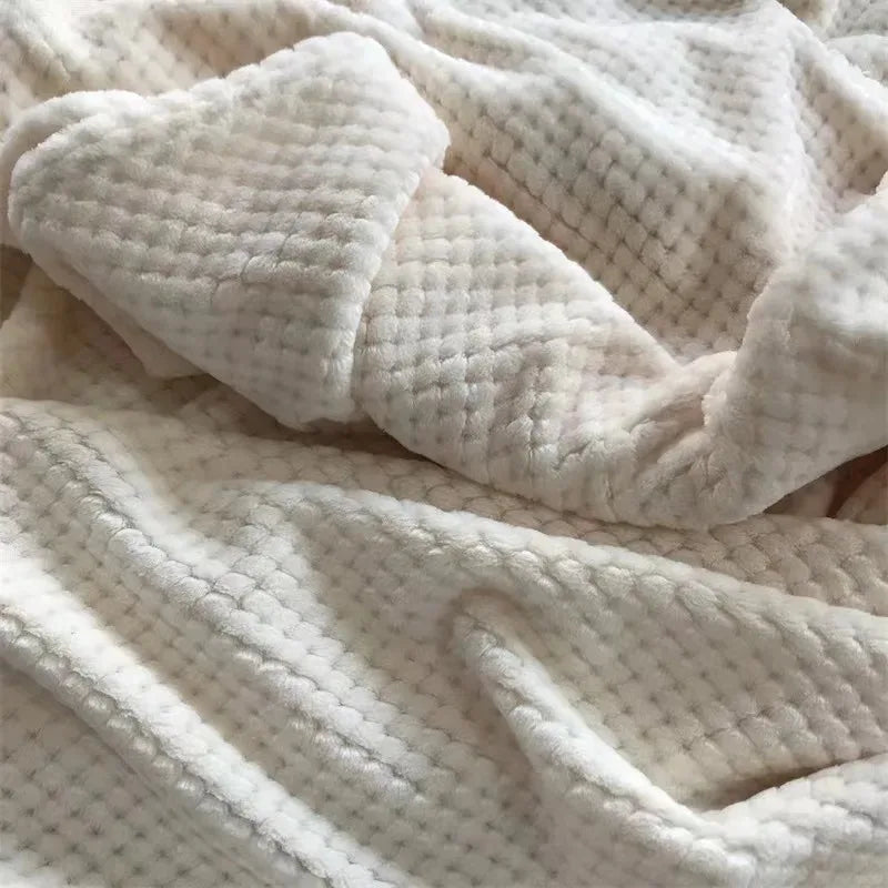 NubiNest – Japansk Coral Fleece-pledd med Myk Varmekos og Elegant Enkelhet