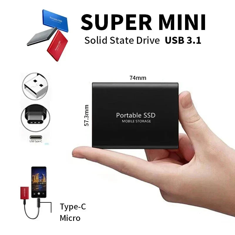 UltraVault – Ekstern SSD 128TB med USB 3.1 og USB-C for Windows og macOS