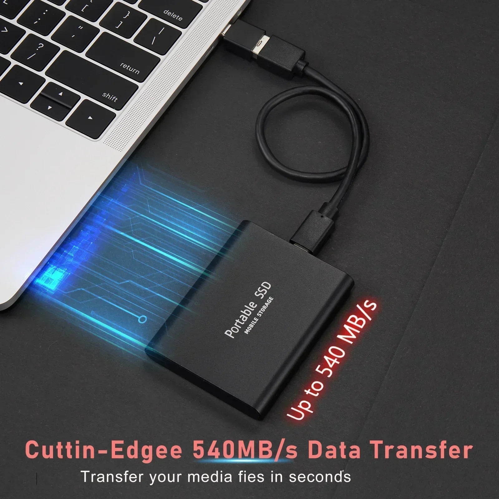 UltraVault – Ekstern SSD 128TB med USB 3.1 og USB-C for Windows og macOS