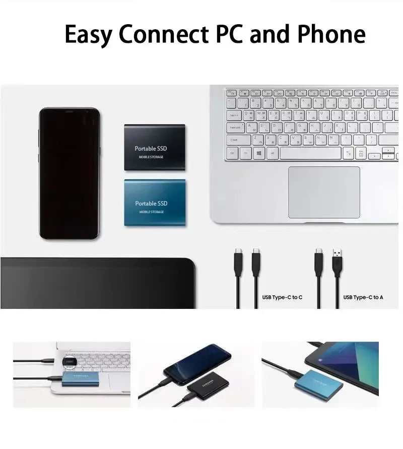 UltraVault – Ekstern SSD 128TB med USB 3.1 og USB-C for Windows og macOS