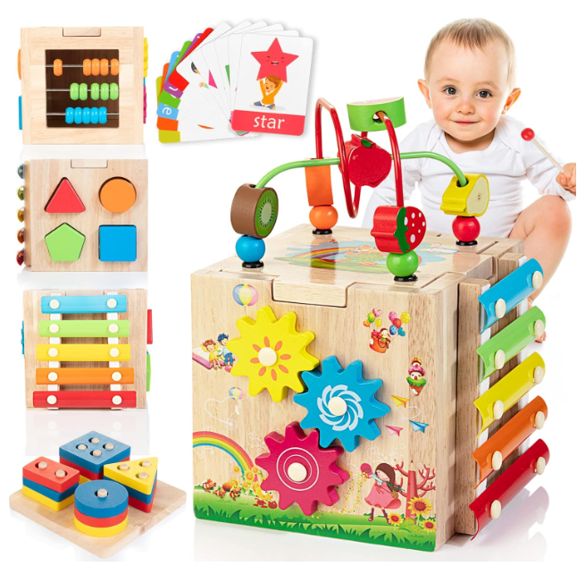 Minivivo 8-i-1 Montessori kube – lærende lek for barn fra 18 mnd
