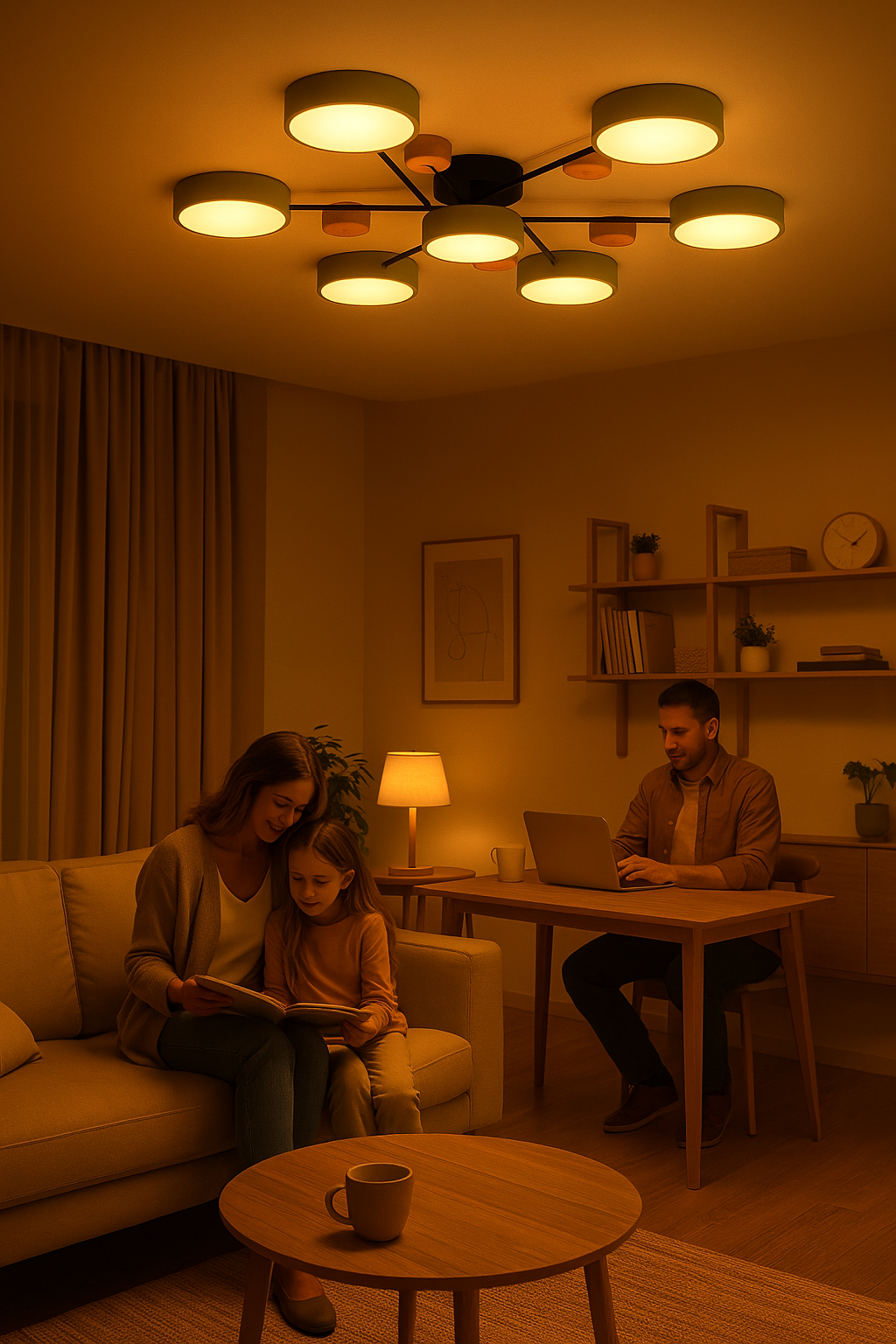 NordicGlow – LED-taklampe med Varmt lys og Grenformet Design for Stue