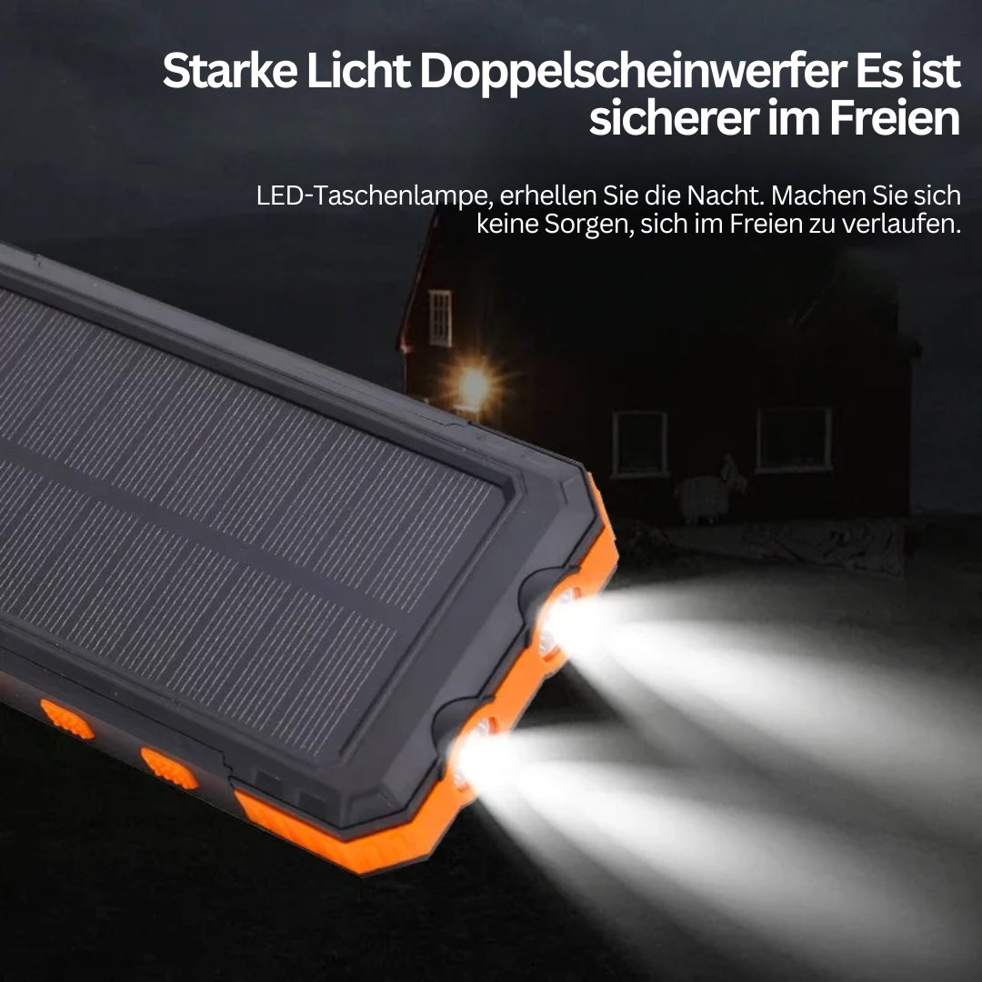 Solcelle Powerbank med Lommelykt – NordCharge Pro