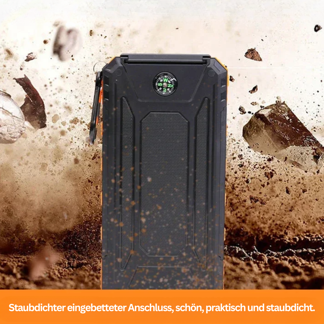 Solcelle Powerbank med Lommelykt – NordCharge Pro