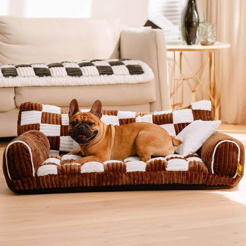 King's Chillout Sofa – Luksuriøs ortopedisk hundesofa med ryggstøtte