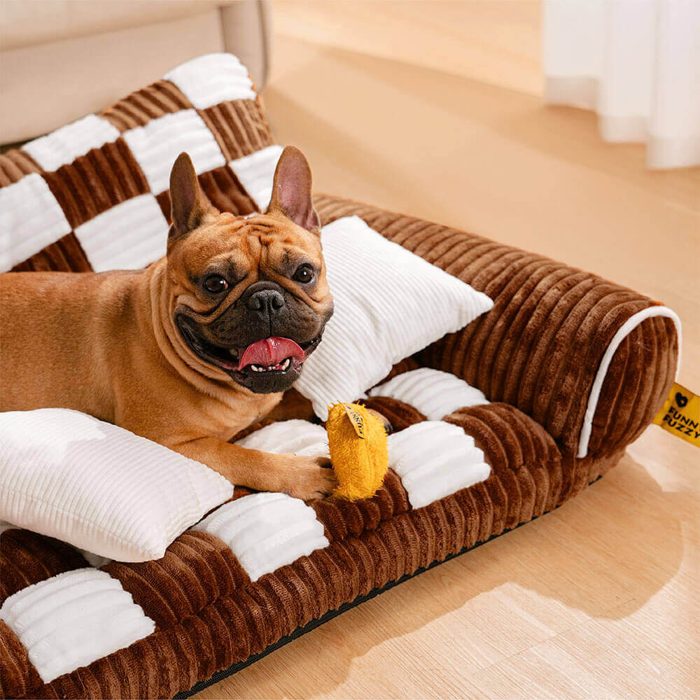 King's Chillout Sofa – Luksuriøs ortopedisk hundesofa med ryggstøtte