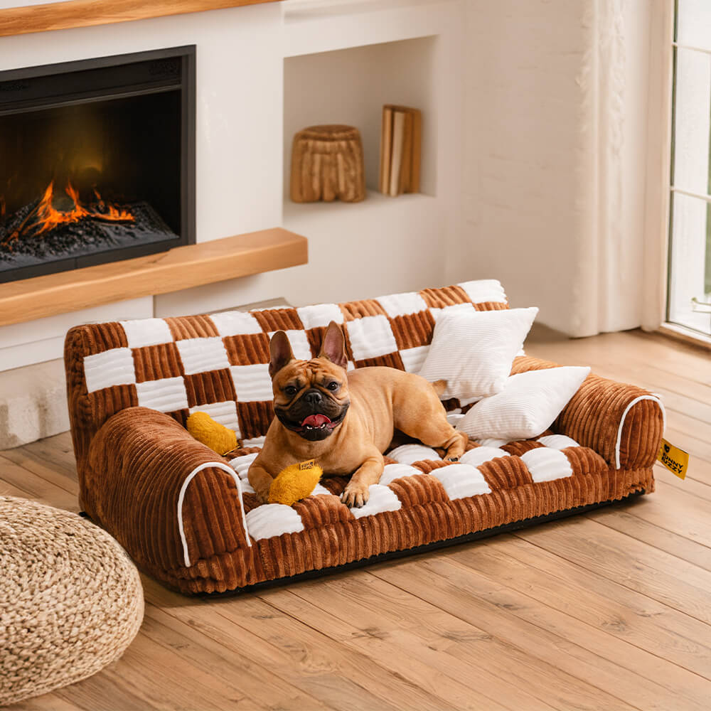 King's Chillout Sofa – Luksuriøs ortopedisk hundesofa med ryggstøtte